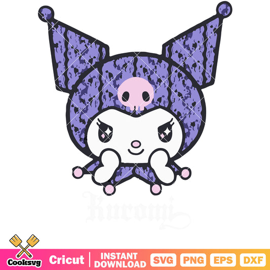 Sanrio Kuromi face svg, hello kitty svg, sanrio cartoon svg
