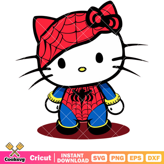 Sanrio kitty spider man design svg, hello kitty svg, sanrio svg