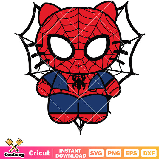Sanrio kitty spider man svg, hello kitty svg, sanrio svg