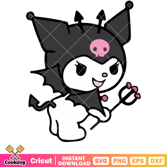 Sanrio kuromi devil design svg, kuromi sanrio hello kitty​ svg