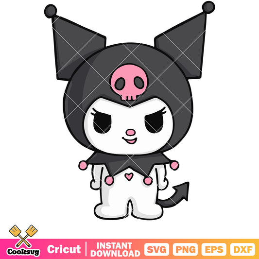 Sanrio kuromi smile design svg, sanrio characters kuromi​ svg
