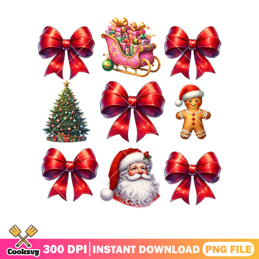 Santa claus and christmas ornaments png