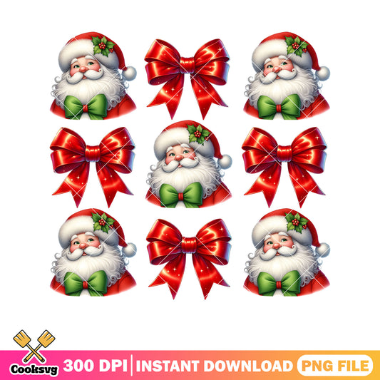 Santa claus and red bow tie png