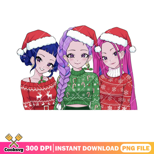 Santa claus huntrix png, kpop demon hunters png, christmas pyjamas​ png