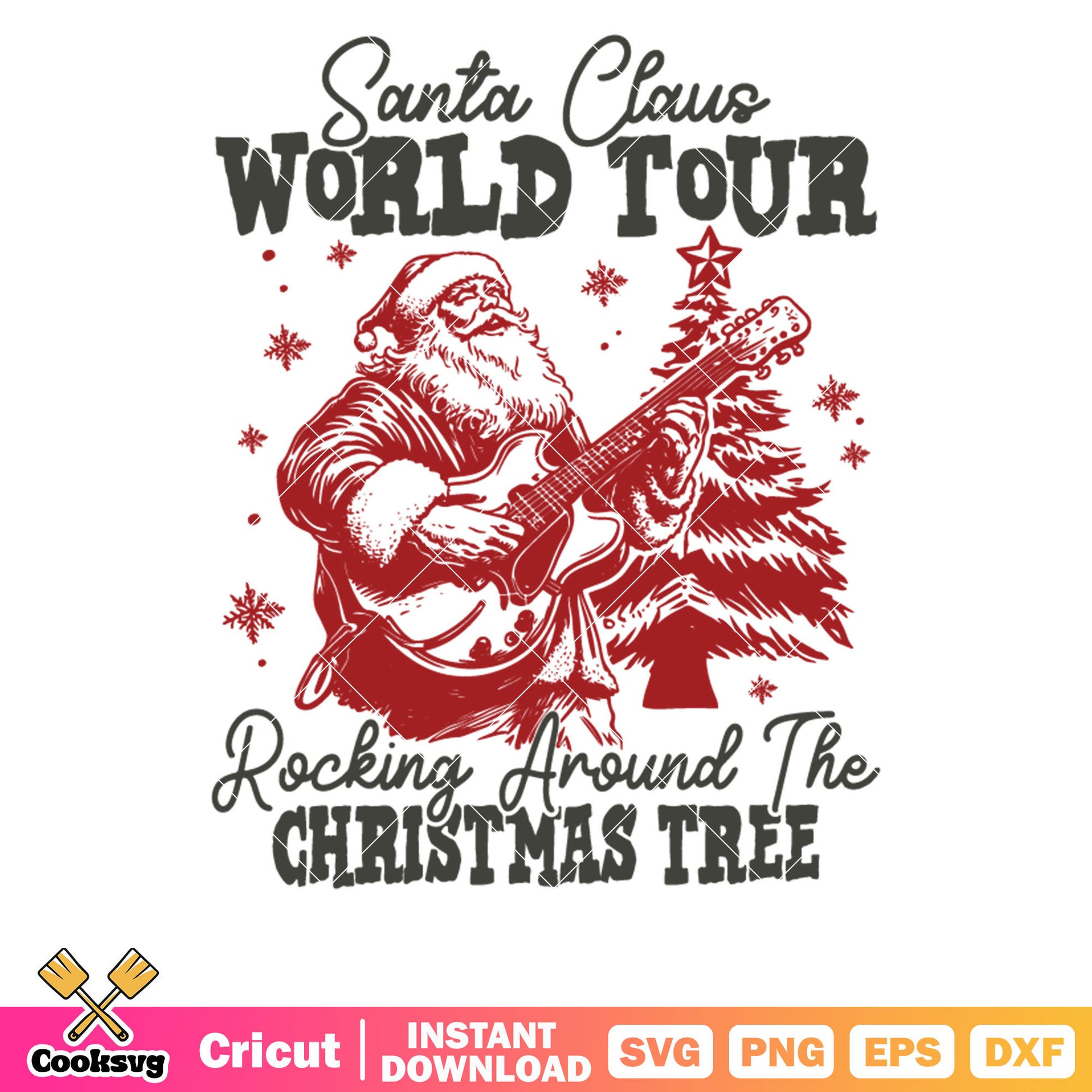 Santa claus world tour christmas tree svg, christmas tree svg