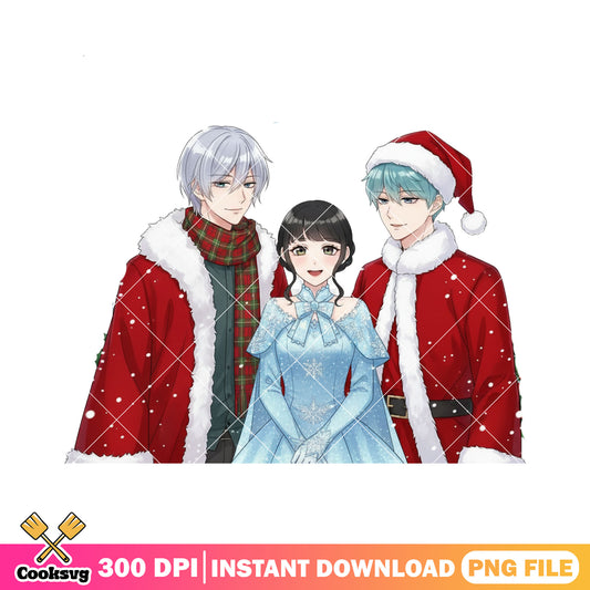 Santa costume christmas png, kpop demon hunters png, saja boys png