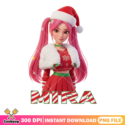 Santa costume huntrix png, Mira kpop demon hunters png, christmas png
