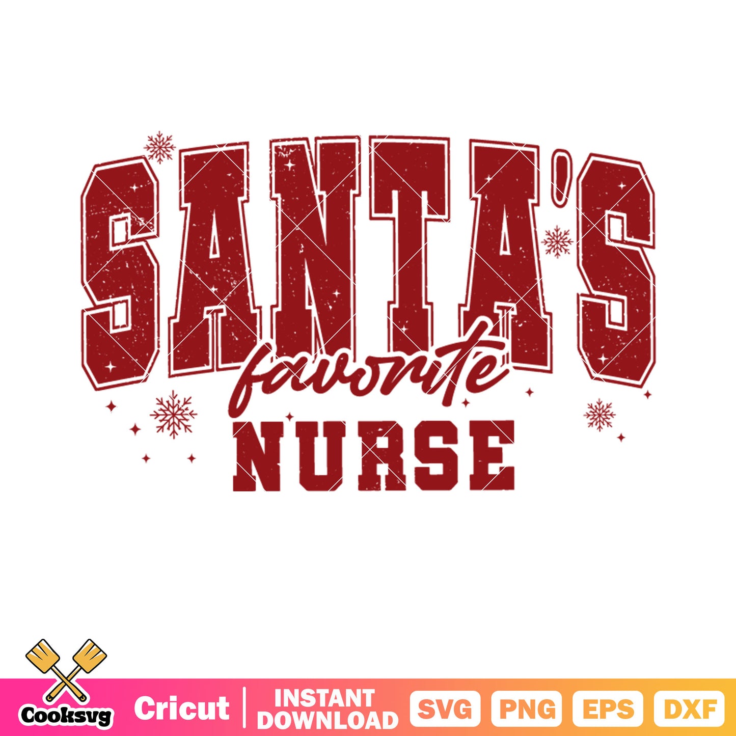 Santa favorite nurse text svg design, christmas santa svg, santa nurse​ svg