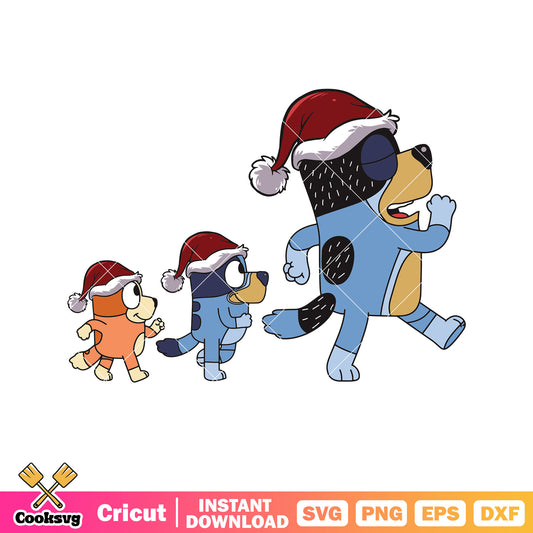 Santa hat bluey family svg, bluey bingo svg, rad dad bluey​ svg