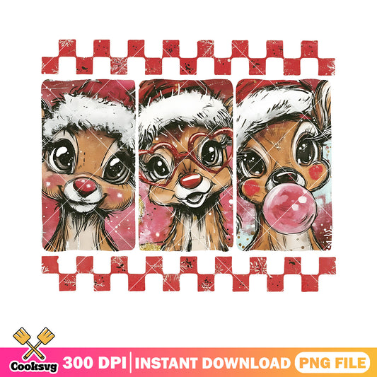 Santa hat costume deer png, bambi deer png, merry christmas png
