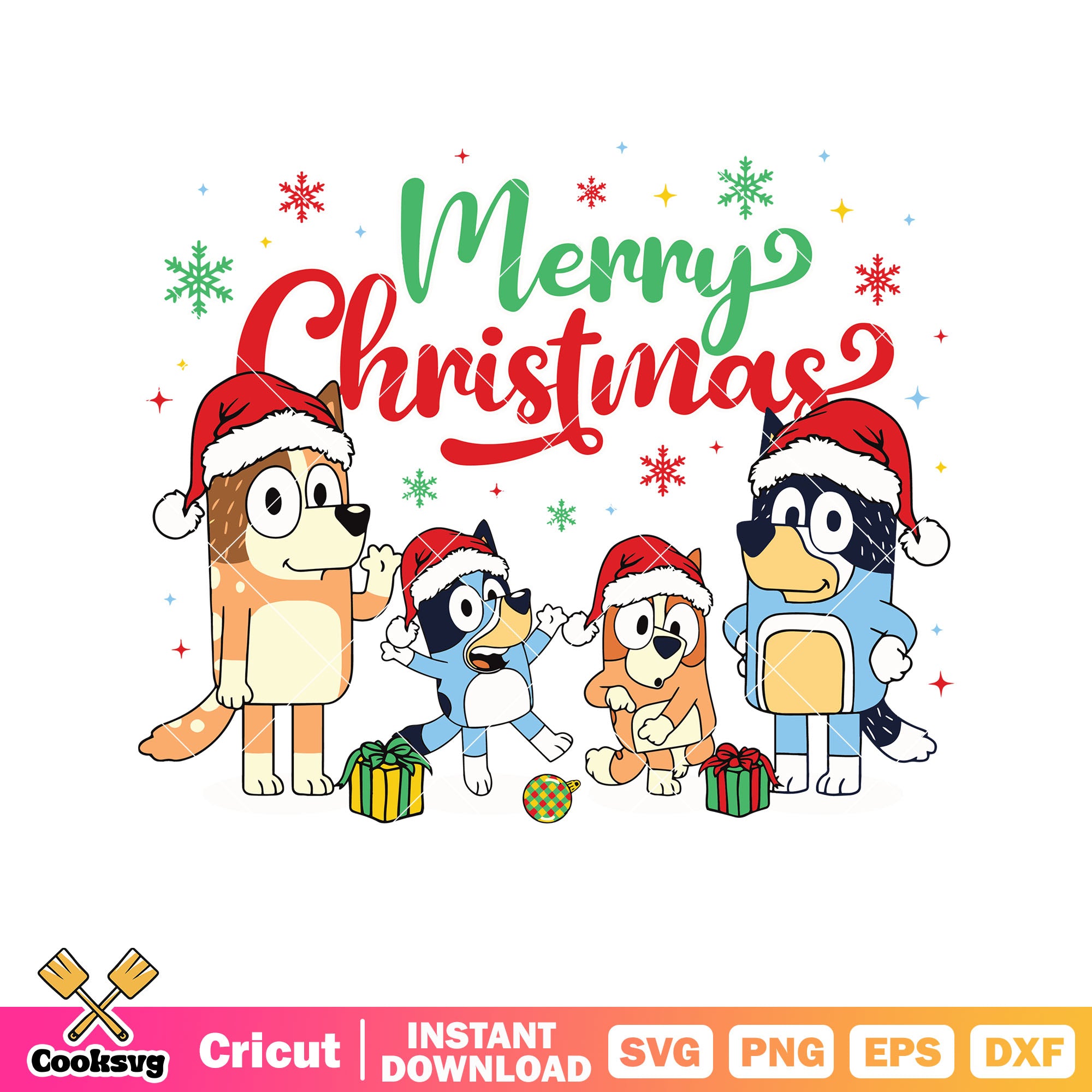 Bluey Santacraft Santa hat family bluey merry cheristmas svg, bluey funny svg, bluey do ...