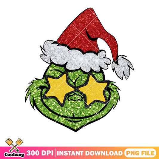 Santa hat grinch png, green monster png, christmas costume png