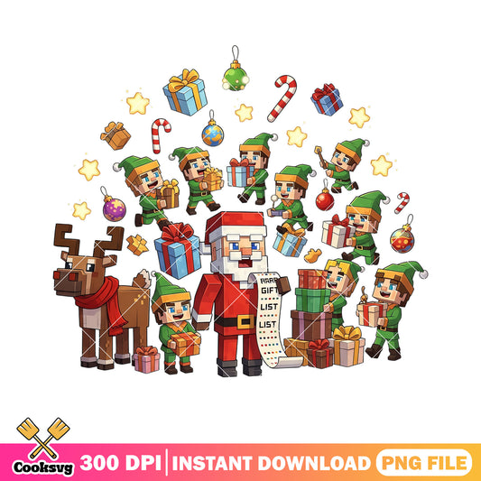 Santa in minecraft png, santa claus png, minecraft christmas​ png
