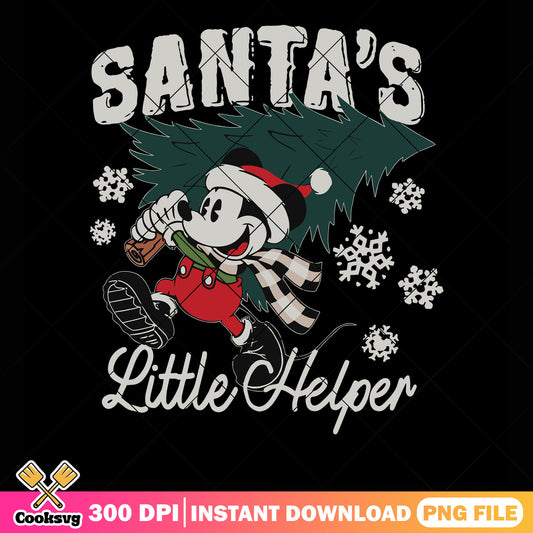Santa little helper png, mickey mouse png, christmas tree png