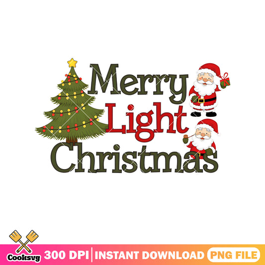 Santa merry light christmas png