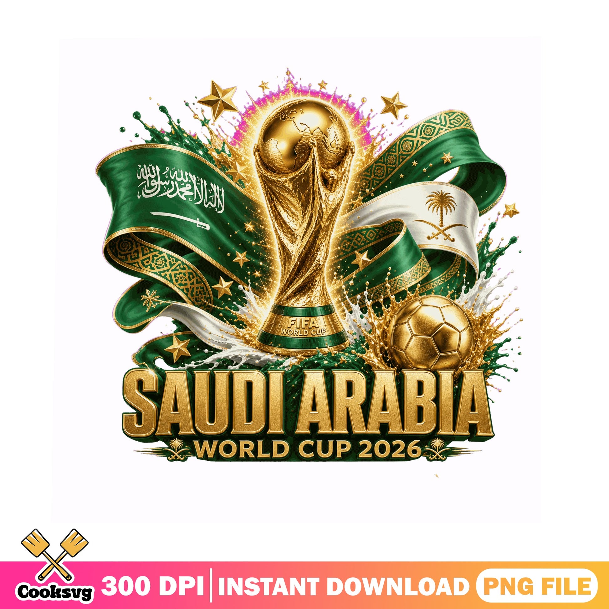Saudi Arabia World Cup 2026 PNG, Soccer Trophy PNG, Football PNG