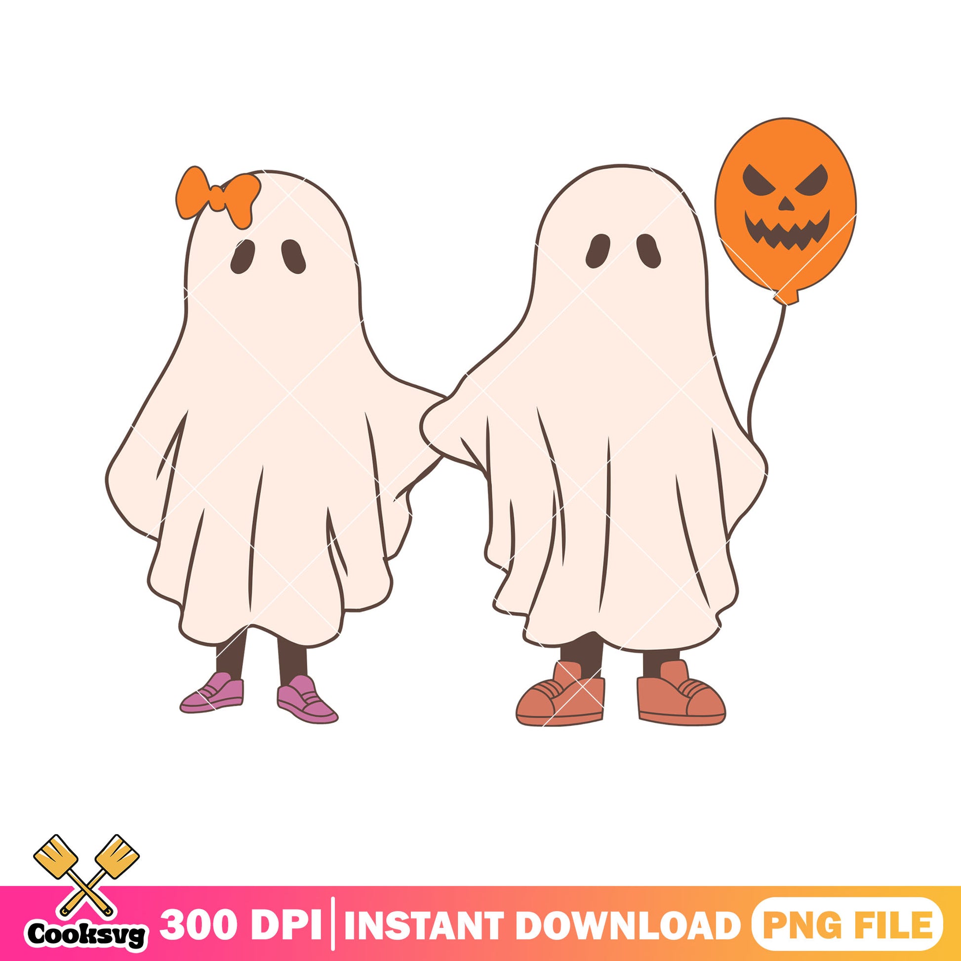 Scary balloon ghost png, ghost costume png, halloween scary png