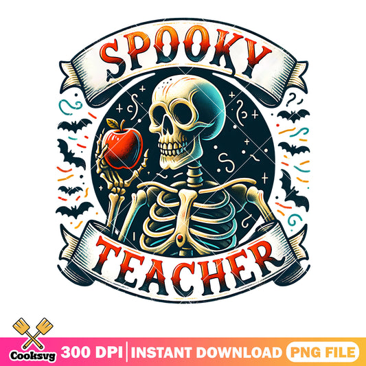 Scary bats spooky teacher png, skeleton art png, scary halloween png