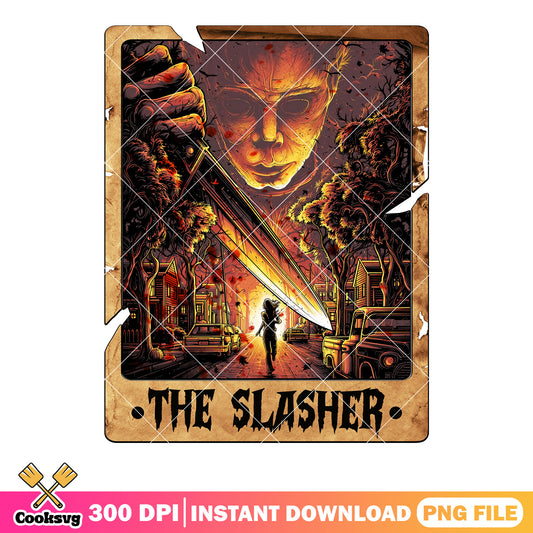 Scary city michael myers png, big knife png, scary halloween png