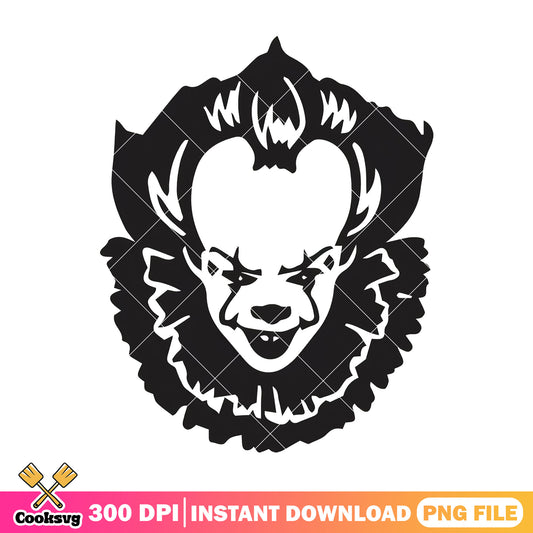 Scary clown pennywise drawing png, scream movie​ png