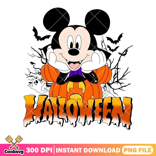 Scary forest mickey png, jack o lantern png, disney character png