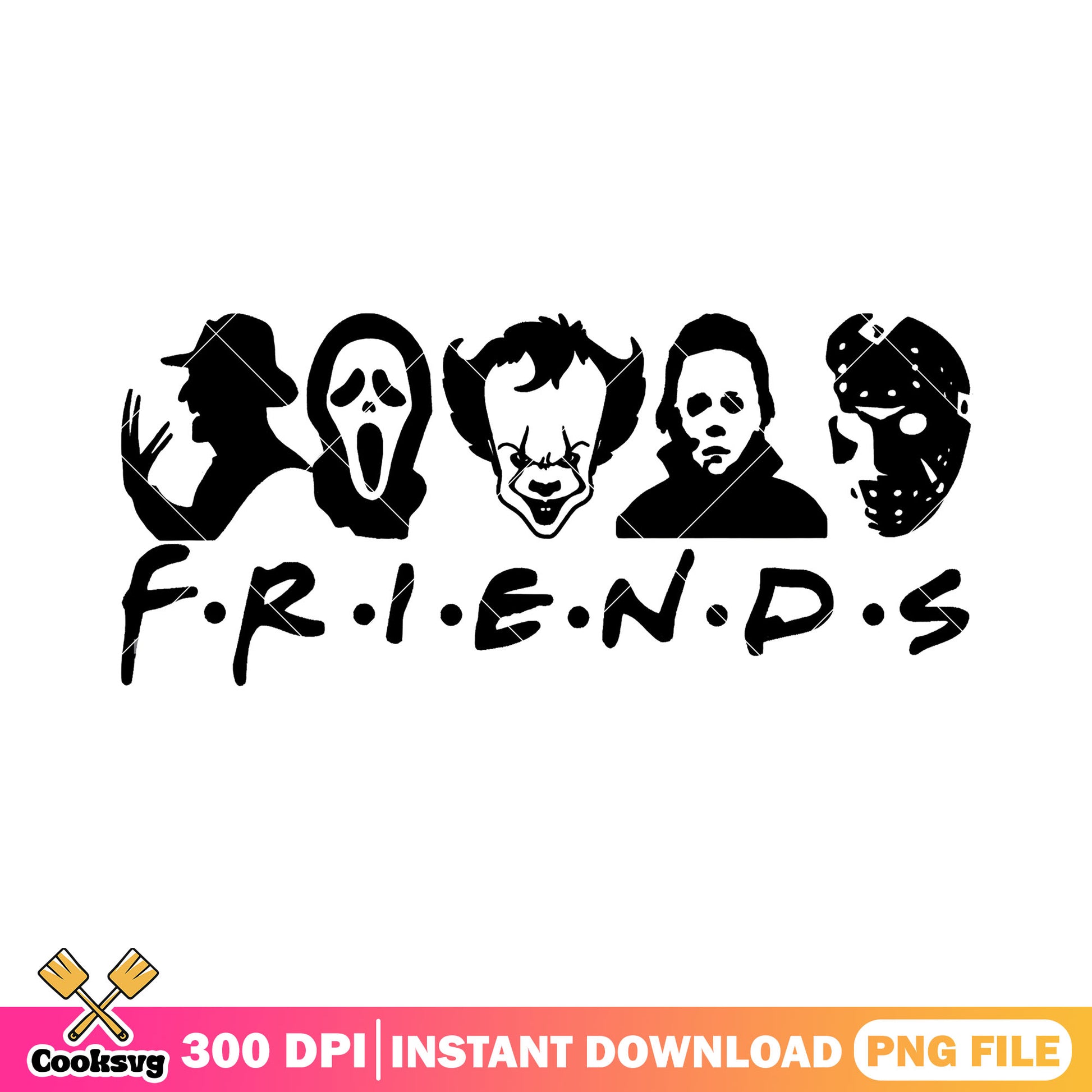 Scary friends head  design png, scary photos png, horror friends png