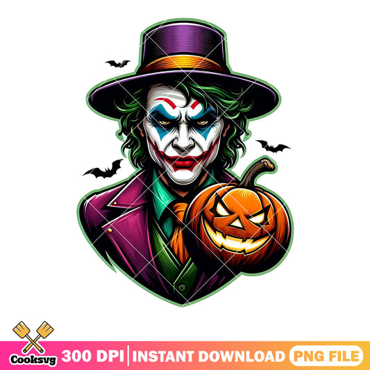 Scary gentle joker png, jack o lantern png, scary halloween png