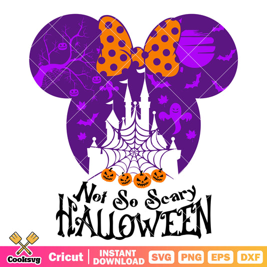 Scary halloween minnie svg, minnie head svg, halloween minnie svg