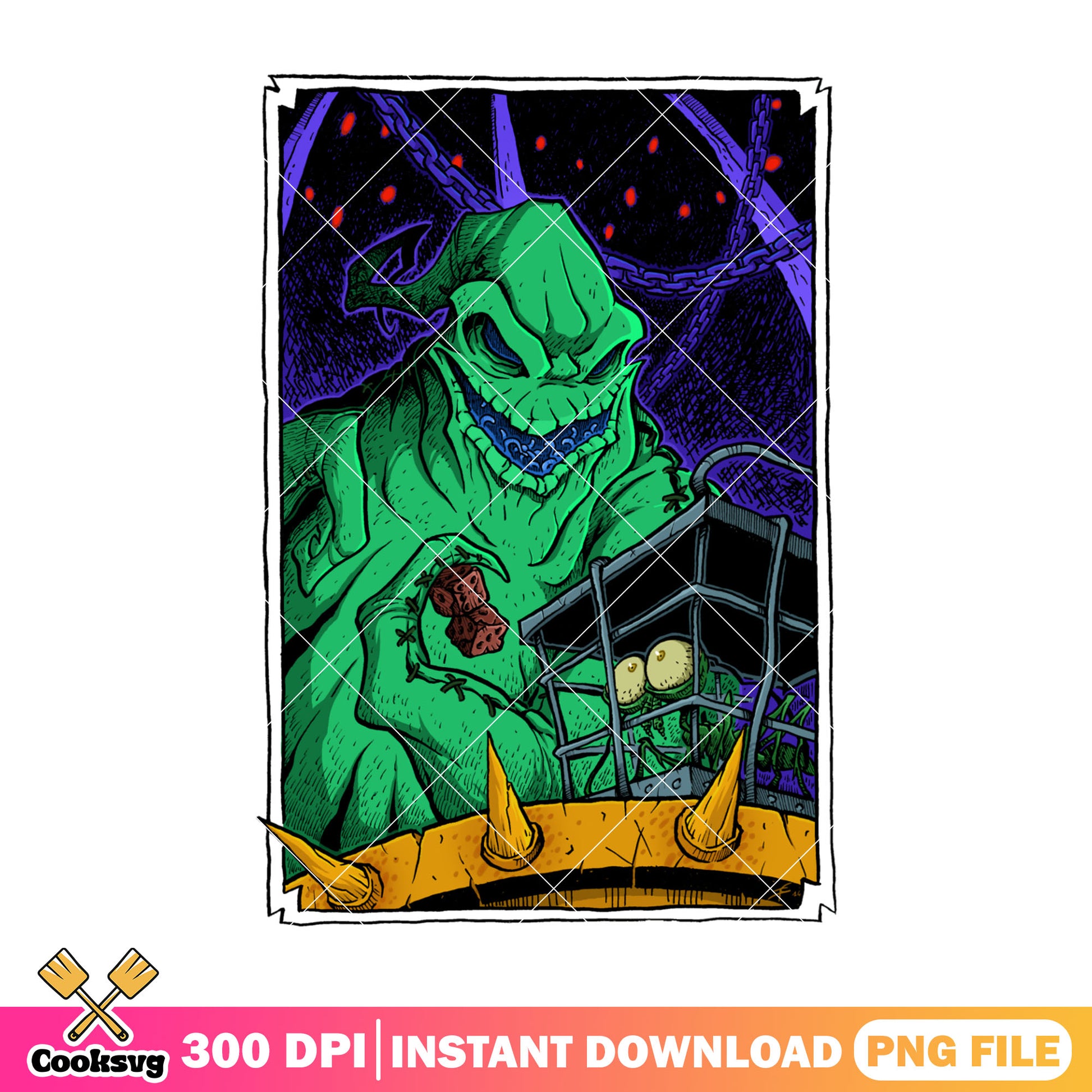 Scary oogie boogie png, oogie boogie art png, horror halloween png
