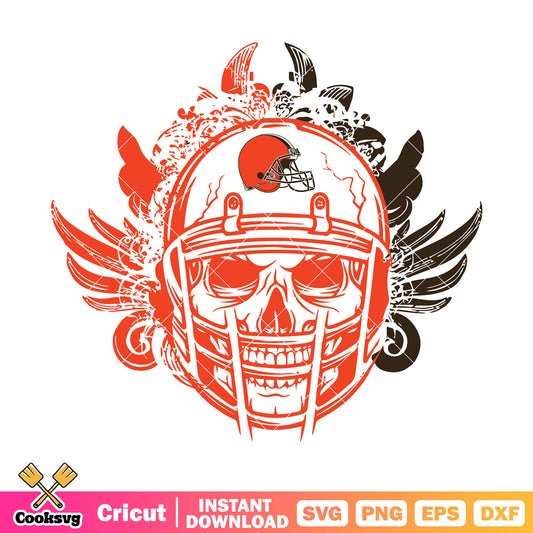Scary skull skeleton svg, scrum cap​ svg, cleveland browns svg
