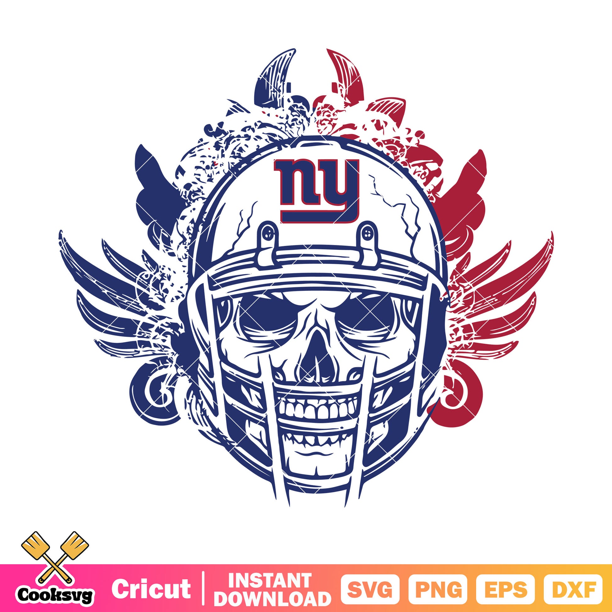 Scary skull wild wing svg, ny giants svg, nfl helmets svg