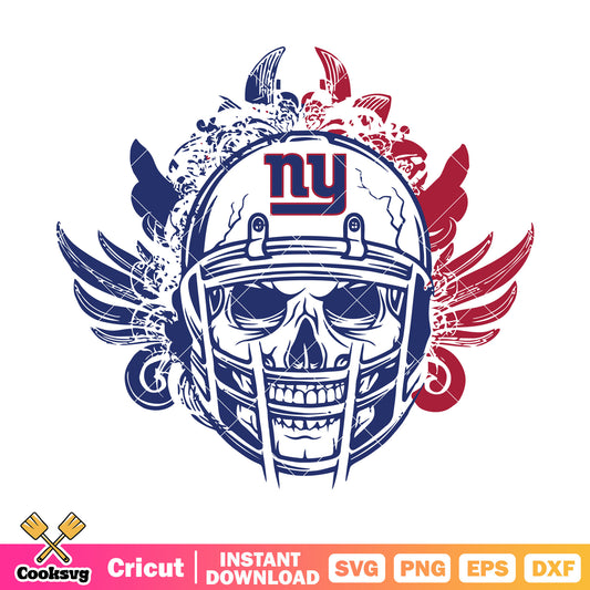 Scary skull wild wing svg, ny giants svg, nfl helmets svg