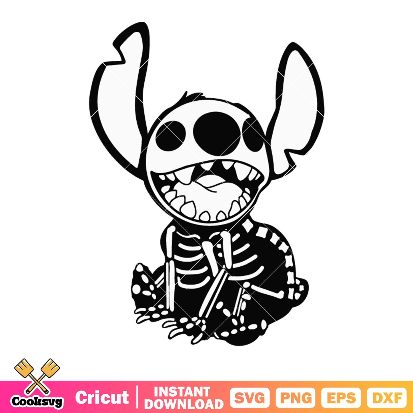 Scary stitch svg, skeleton costume svg, lilo and stitch movie​ svg