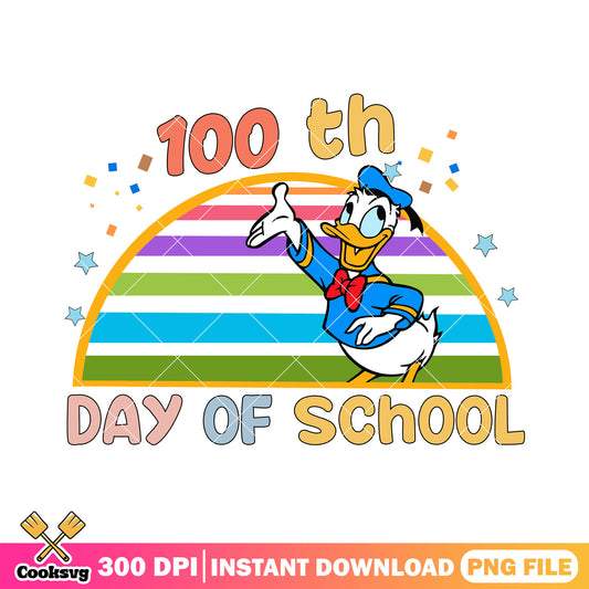 School 100 th donald png, donald cute png, back to school art png