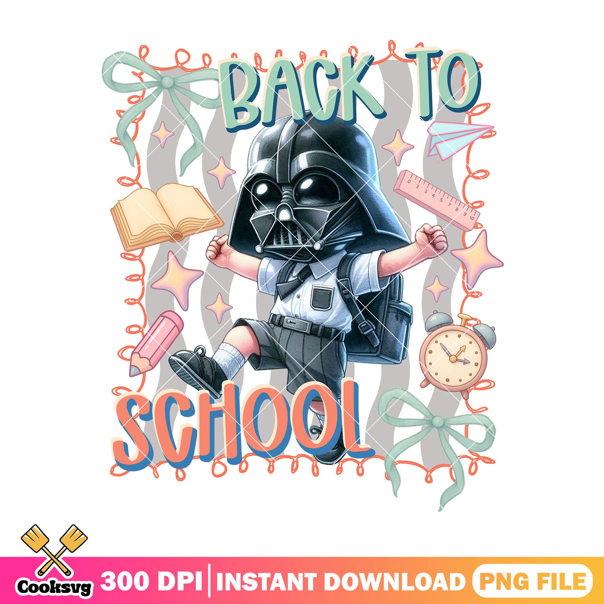 School back darth vader png, art star war png, go back to school png