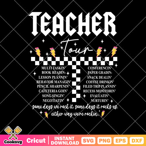 School teacher tour list svg, teacher tours svg, back to school svg