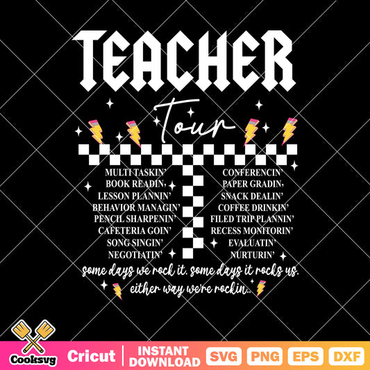 School teacher tour list svg, teacher tours​ svg, back to school svg