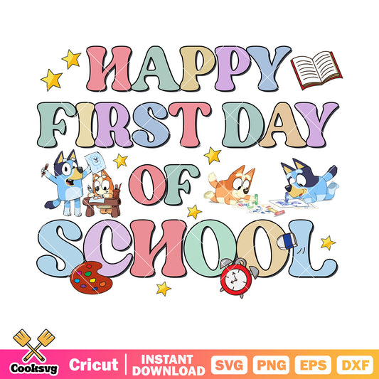 School vibes bluey svg, bluey bingo svg, bluey back to school svg