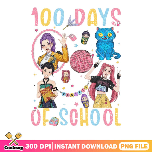School vibes demon hunter png, 100 days of school png, derpy tiger png