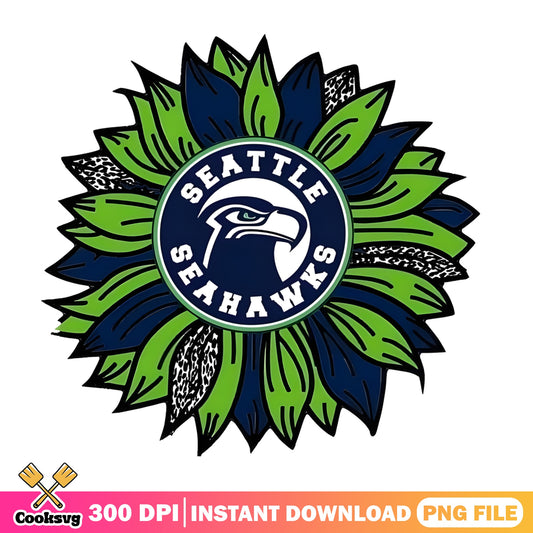 Seattle Seahawks Sunflower PNG, NFL Football PNG, Seahawks PNG