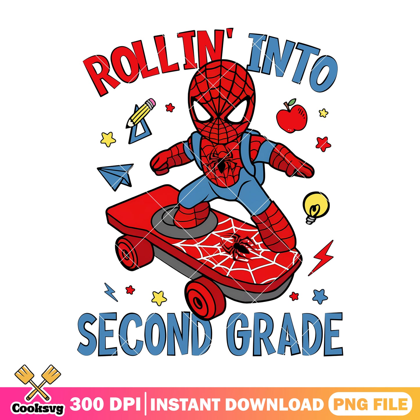 Second grade spiderman png, go back to school png, superhero png