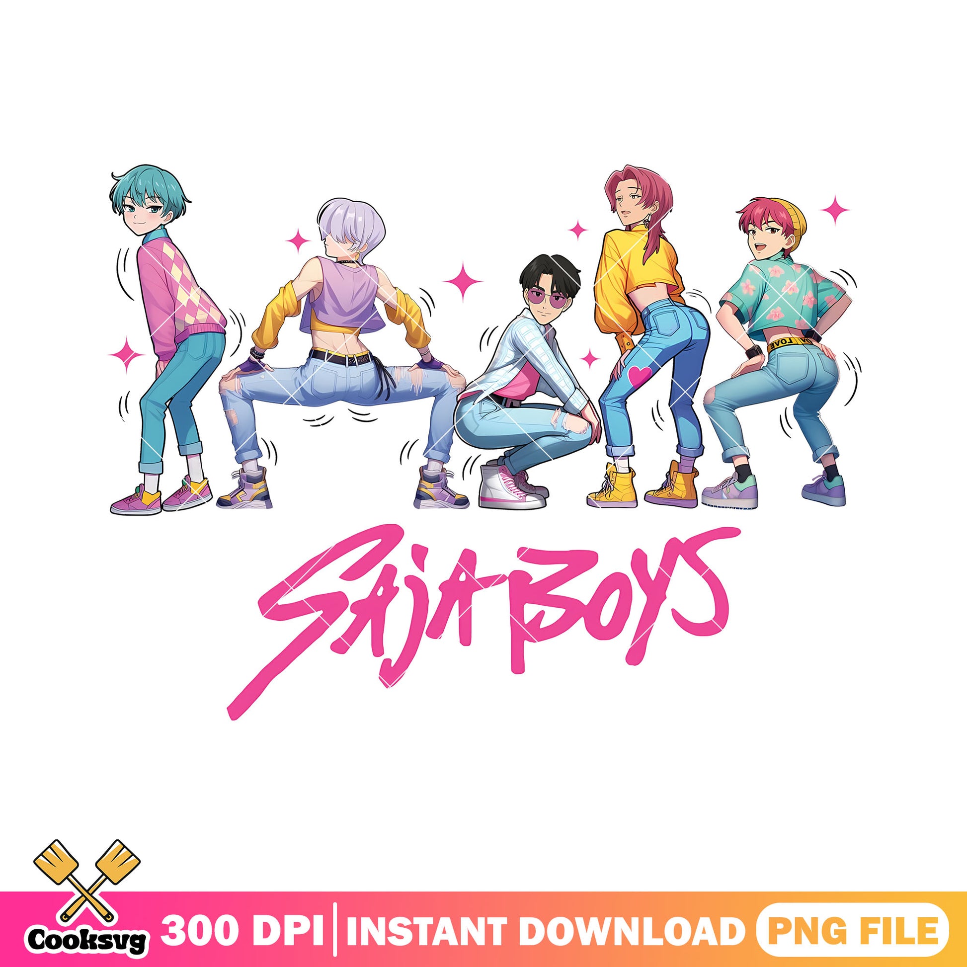 Sexy butt saja boys png, love saja boys png, romance saja png