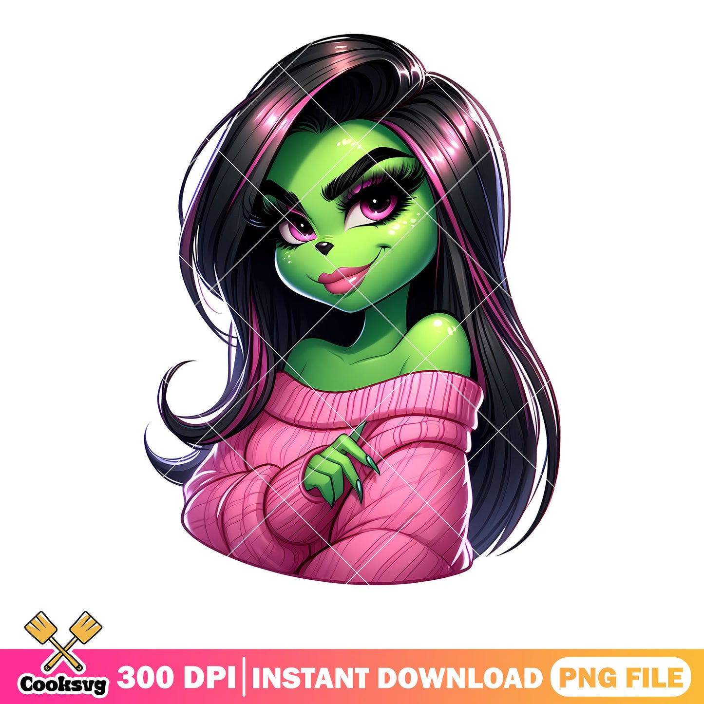 Sexy green woman png, merry christmas png, the grinch png
