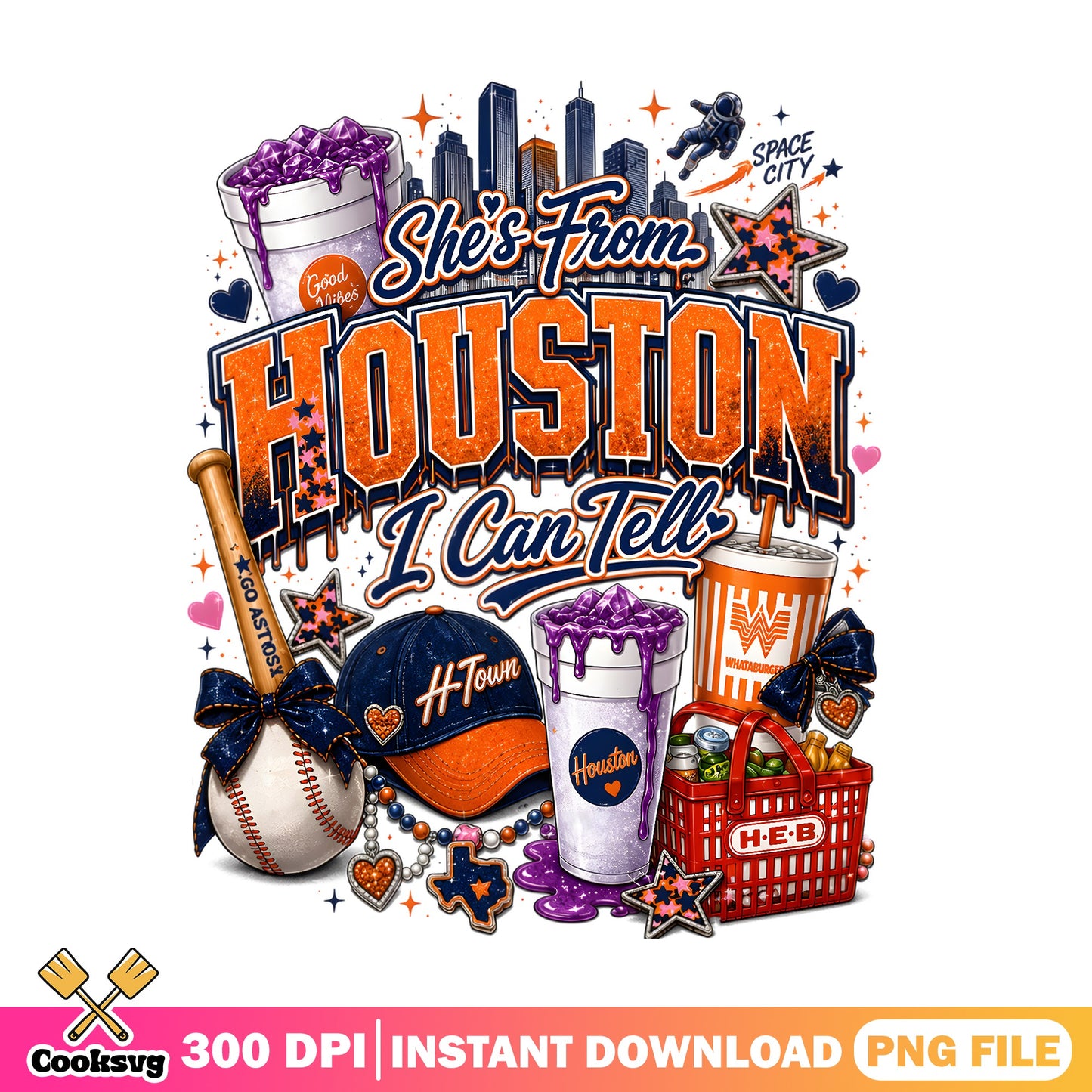 She's From Houston I Can Tell PNG, Astros PNG, H-Town PNG