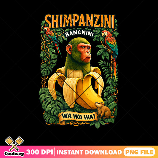 Shimpanzini Bananini Monkey Italian png, italian brainrot png