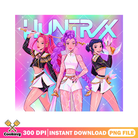Shinning golden huntrix girl png, huntrix band png, kpop hunters png