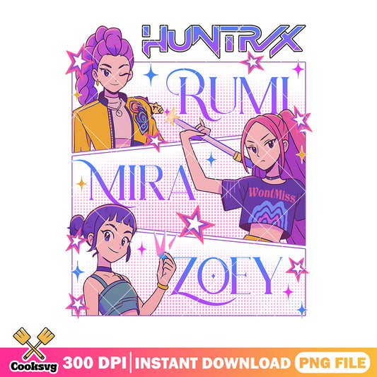 Shinning star huntrix png, kpop huntrix png, huntrix member png
