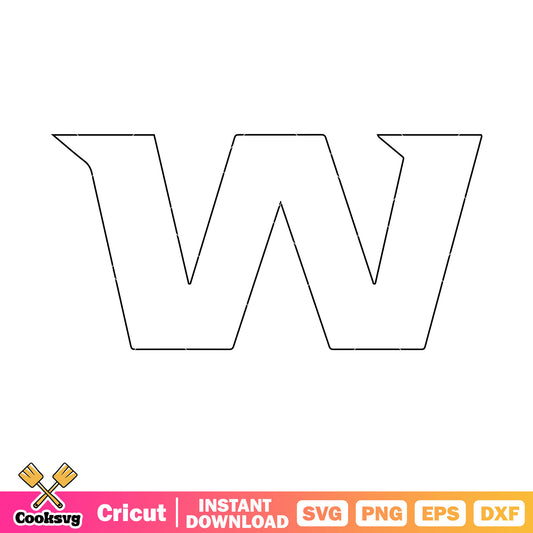 Shinny W white word svg, washington redskin svg, nfl football team svg