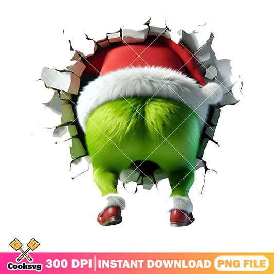 Shinny green but grinch png, santa claus png, christmas costume​ png