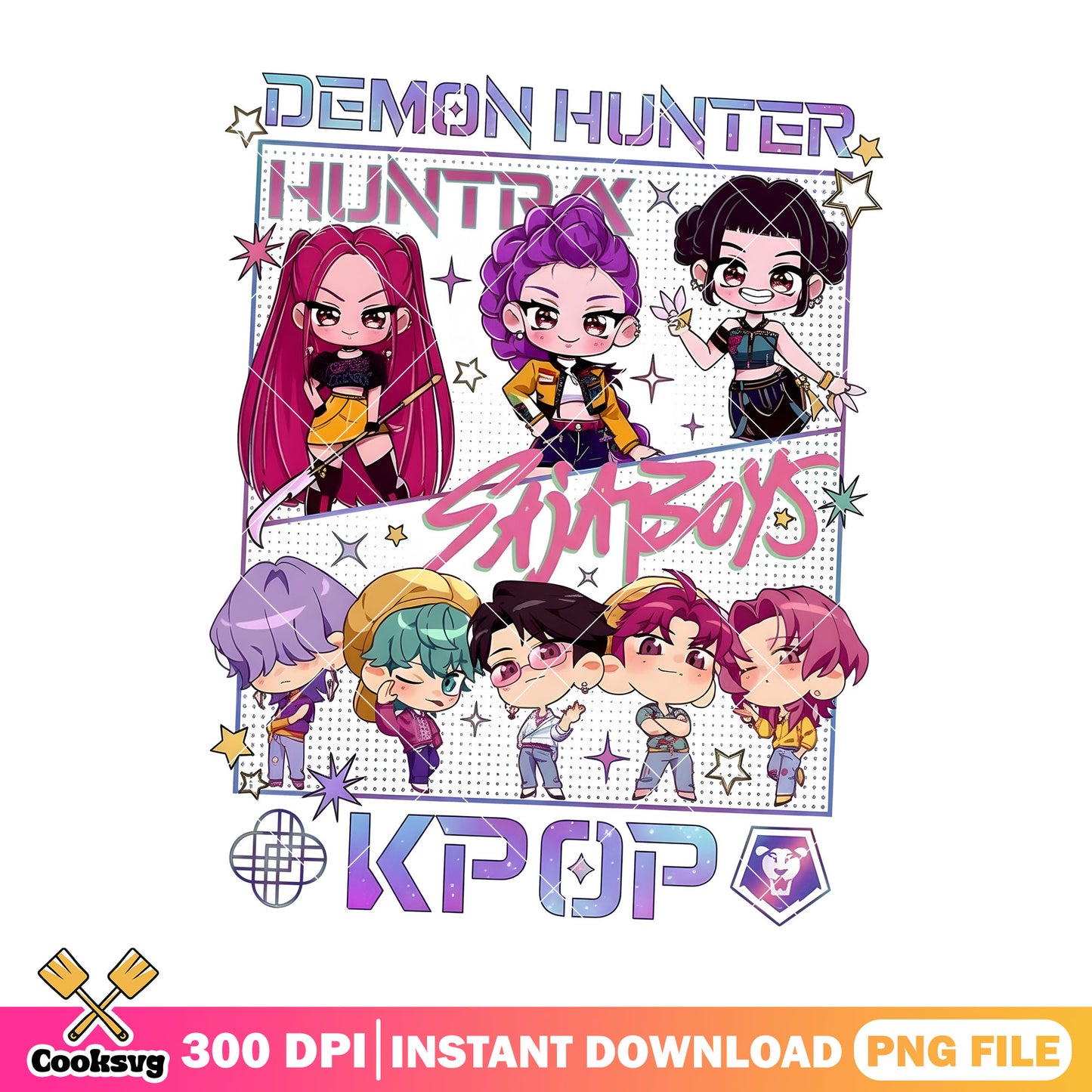 Shinny star sajaboys png, demon hunters png, kpop saja boys png